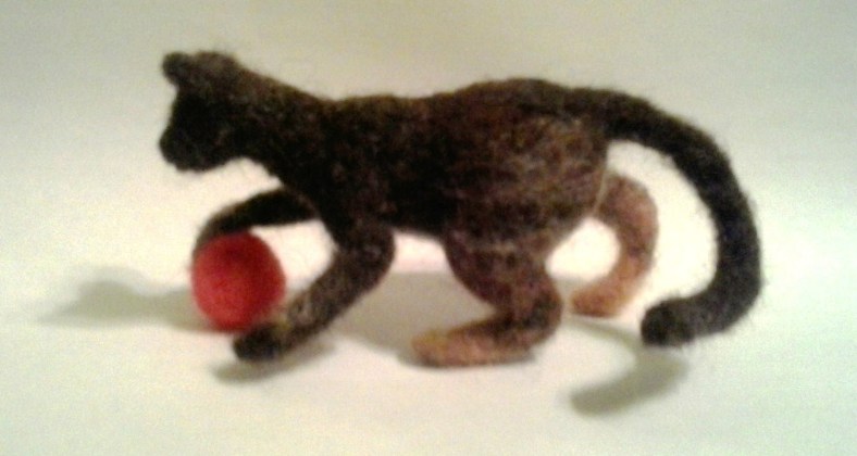 chaton qui joue un ball rouge 007